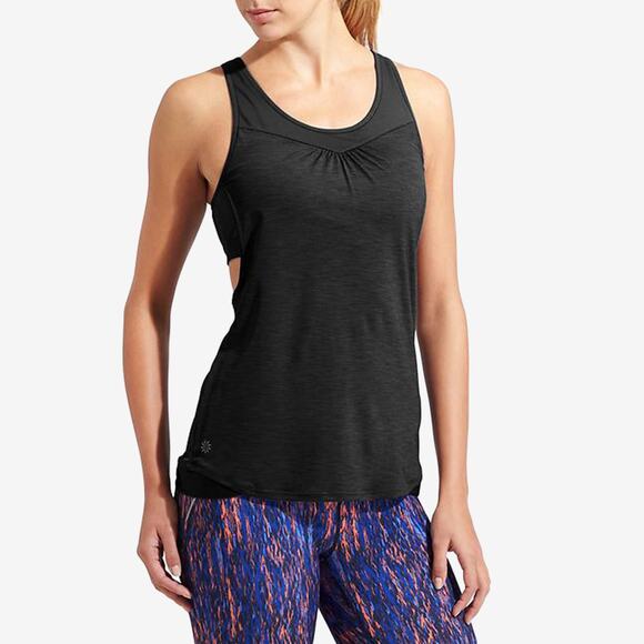 Athleta Gel Mesh Supercharged Tank Small Black Active Sport Athletic Gym Workout - Picture 3 of 3